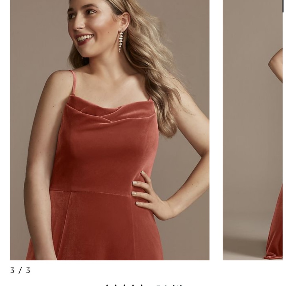 Velvet Crowl Neck Spaghetti Strap Party Dress